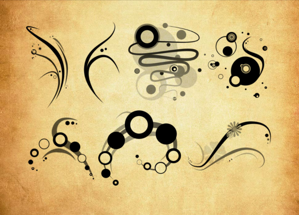 专业时尚的线条和圆点装饰PS笔刷 - 丰富时尚的线条和圆点装饰装饰样式，适用于海报、包装、UI设计-25虚拟网