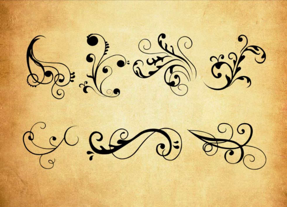 时尚的缠绕花纹PS笔刷 - 专业时尚的缠绕花纹设计素材,适配Photoshop各类创作场景-25虚拟网