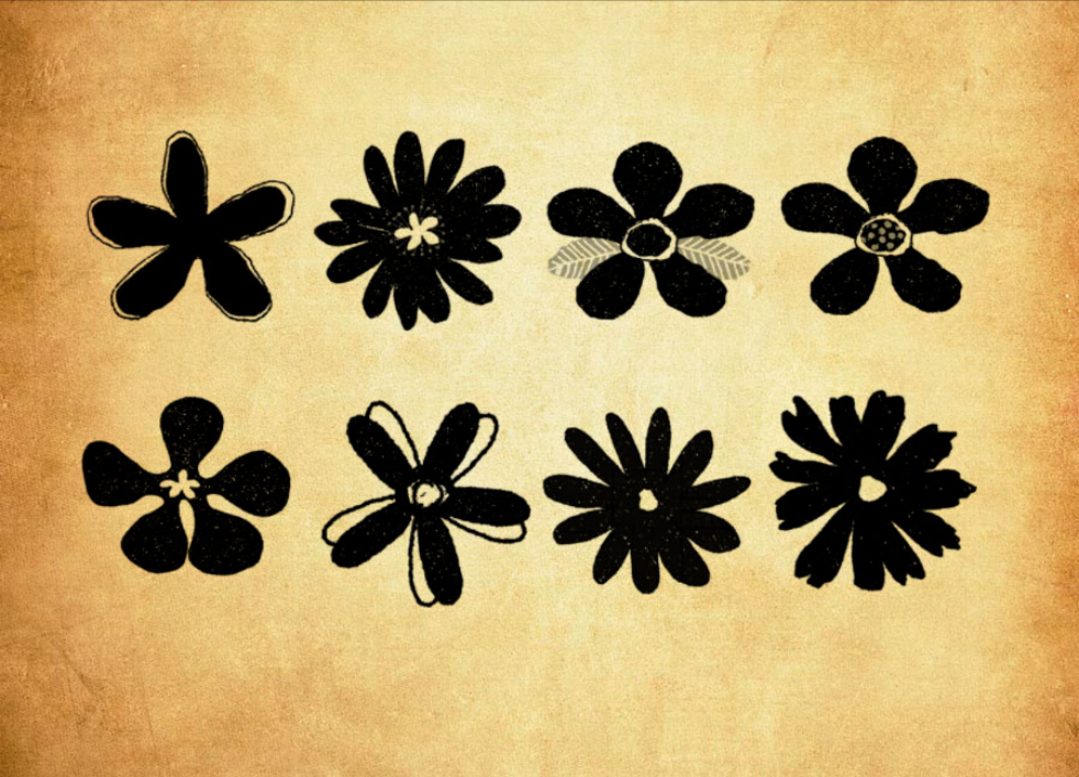 时尚的花朵剪影效果PS笔刷 - 高效时尚的花朵剪影效果设计工具，节省80%手动绘制时间-25虚拟网