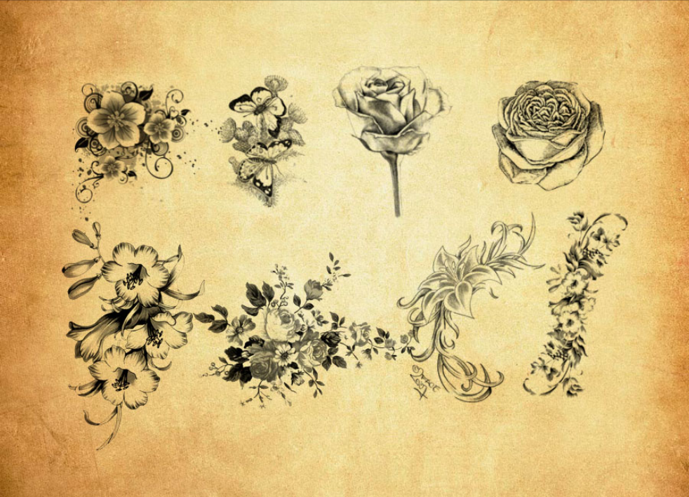 优质时尚花朵和花枝PS笔刷下载 - 提高时尚花朵和花枝设计效率，新手也能轻松上手-25虚拟网