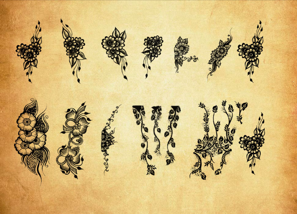 专业时尚花朵装饰PS笔刷 – 涵盖高品质时尚花朵装饰样式，兼容Photoshop全版本-25虚拟网