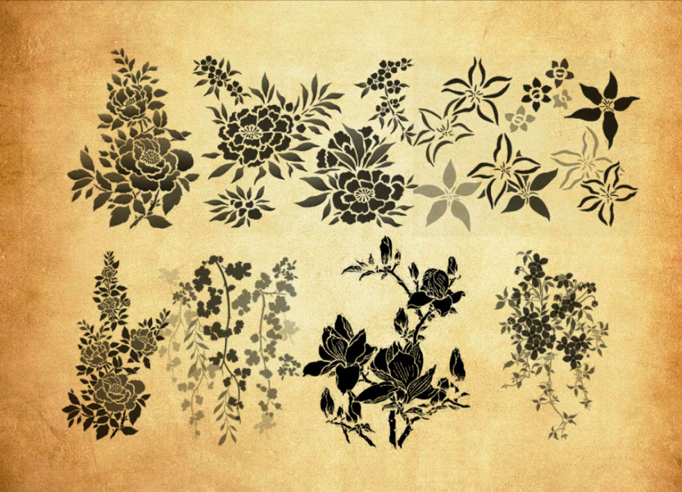 优质时尚花纹和藤蔓PS笔刷下载 - 提升时尚花纹和藤蔓设计效率，新手也能轻松上手-25虚拟网