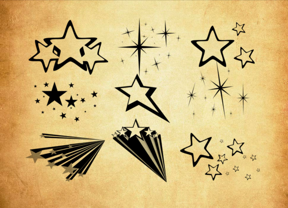 星光和五角星装饰PS笔刷 – 精美星光和五角星装饰装饰元素，提升设计作品视觉吸引力-25虚拟网