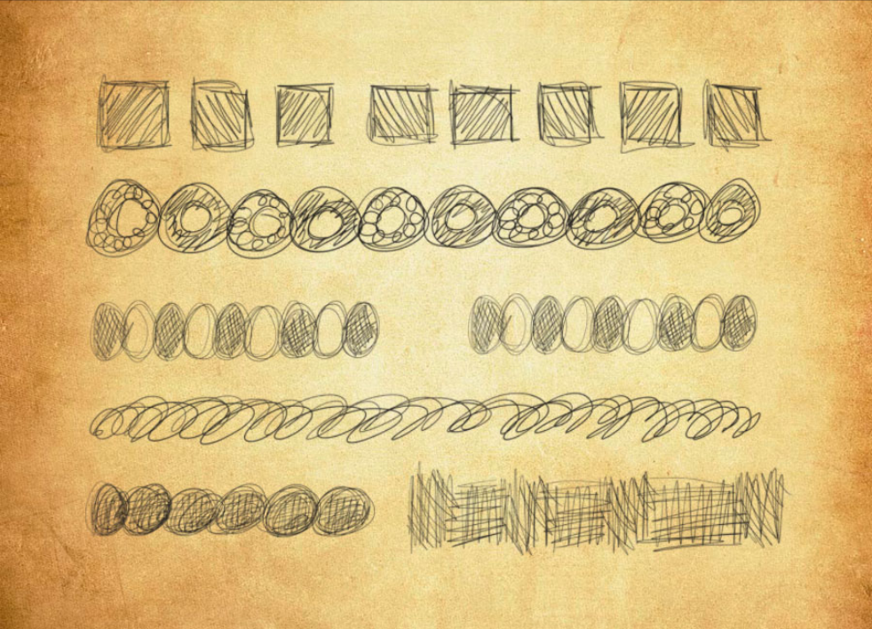 优质杂乱的线条边框装饰PS笔刷下载 - 提升杂乱的线条边框装饰设计效率，新手也能轻松上手-25虚拟网