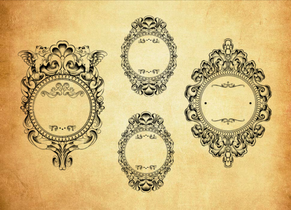 欧式华丽的相框和镜框PS笔刷 - 高效欧式华丽的相框和镜框设计工具，节省80%手动绘制时间-25虚拟网