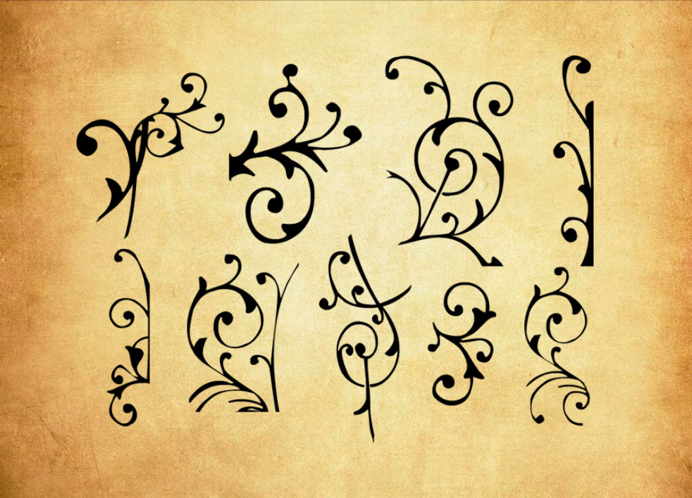 欧式印花花纹装饰PS笔刷下载 - 高品质欧式印花花纹装饰装饰素材,打造精致设计效果-25虚拟网