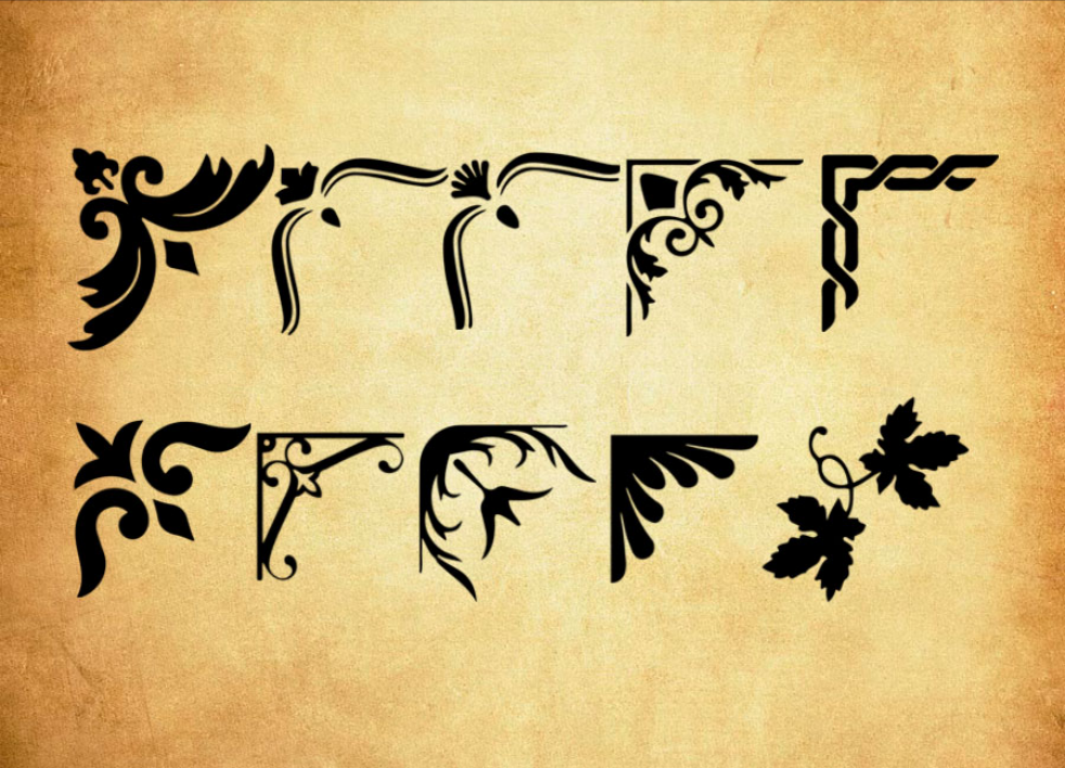 欧式古典花纹边角装饰PS笔刷 - 精美欧式古典花纹边角装饰装饰元素,提升设计作品视觉吸引力-25虚拟网