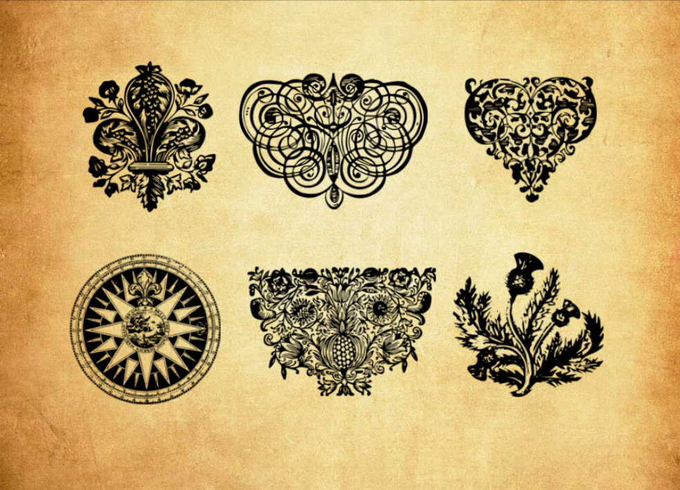 欧式古典风格花纹装饰PS笔刷下载 - 高品质欧式古典风格花纹装饰装饰素材,打造精致设计效果-25虚拟网