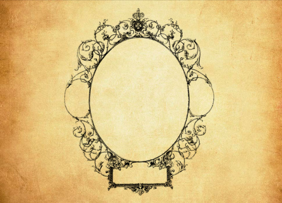 欧式复古相框边框PS笔刷资源 - 精选欧式复古相框边框元素，适用于边框相框类设计-25虚拟网