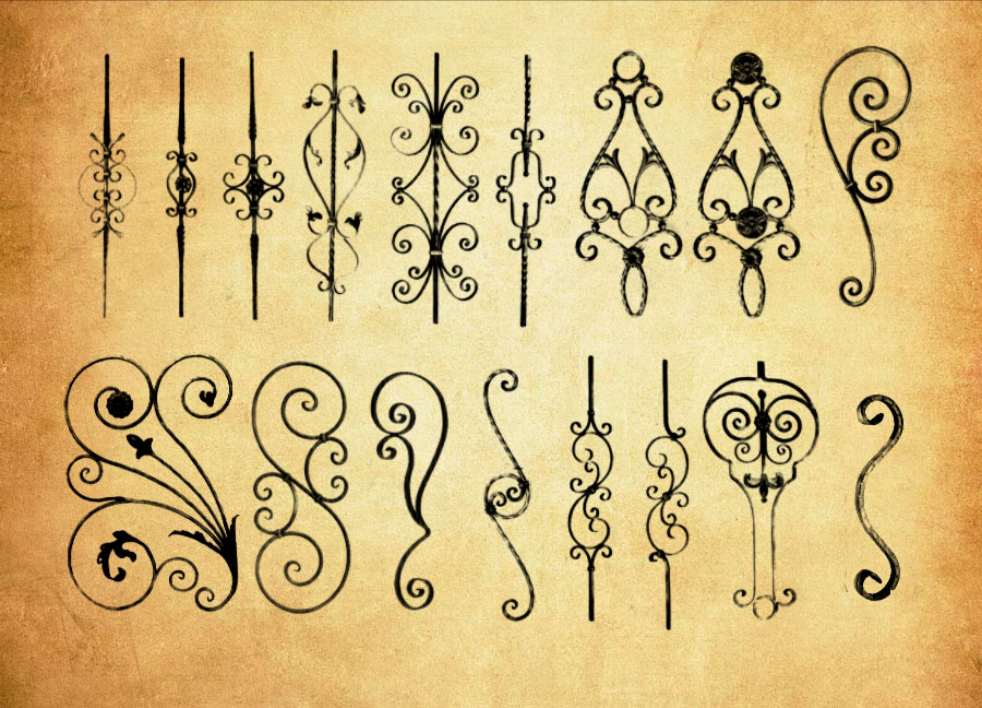 专业欧式大门装饰花纹PS笔刷 - 包含高品质欧式大门装饰花纹样式,兼容Photoshop全版本-25虚拟网