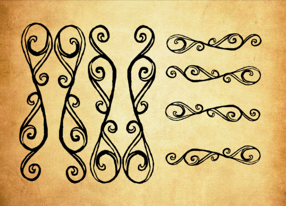 欧式手绘花边装饰PS笔刷 - 专业欧式手绘花边装饰设计素材,适合Photoshop各类创作场景-25虚拟网