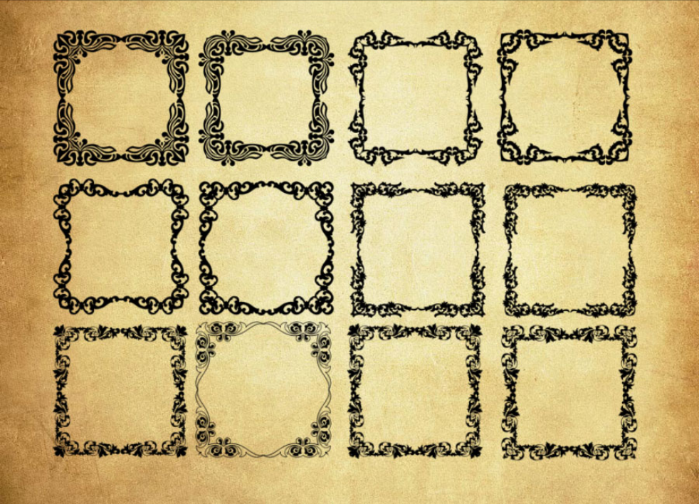 欧式正方形边框装饰PS笔刷 - 高效欧式正方形边框装饰设计工具，节省80%手动绘制时间-25虚拟网