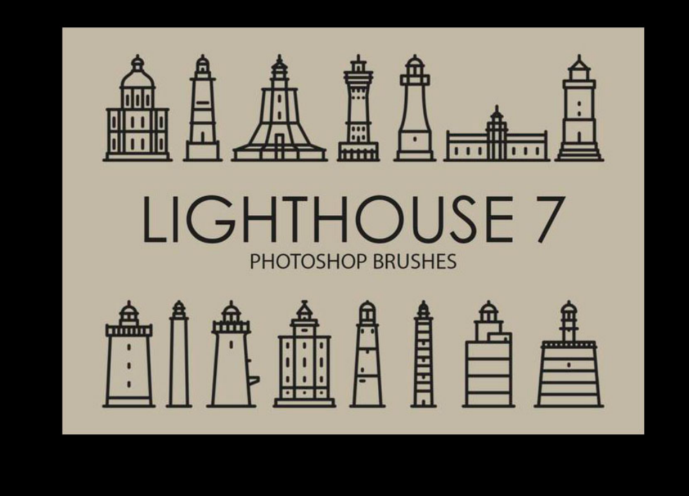 欧式简约线条建筑物PS笔刷 - 专业欧式简约线条建筑物设计素材，适配Photoshop各类创作场景-25虚拟网