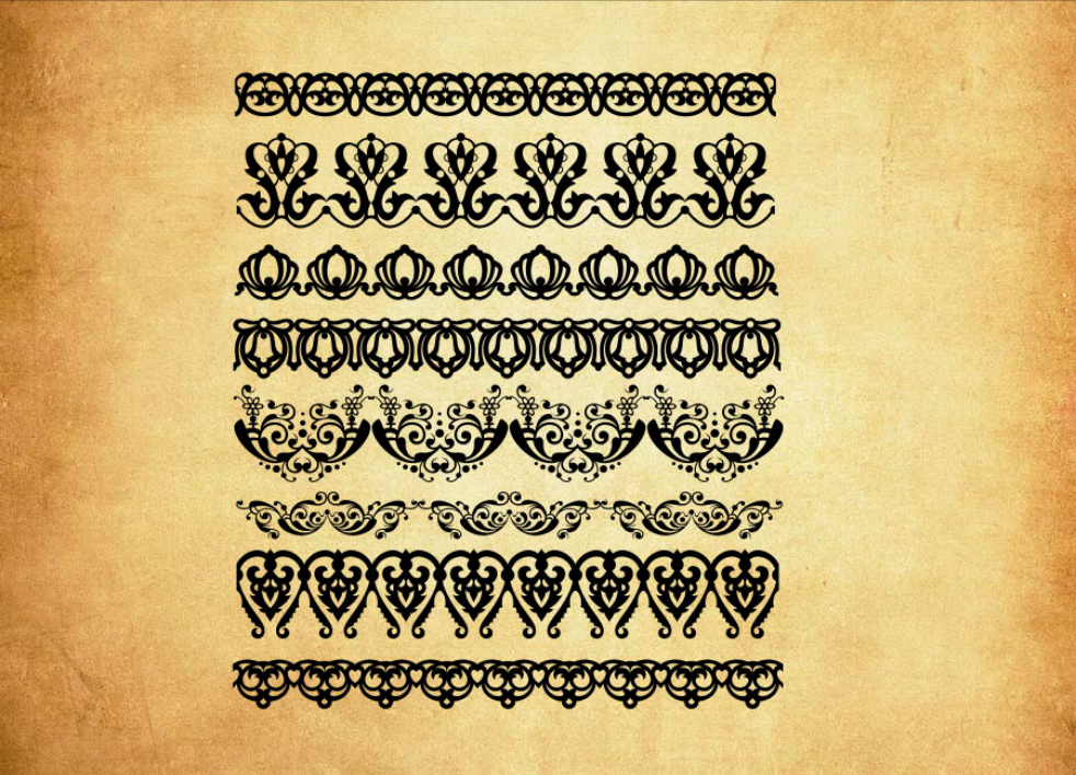 欧式贵族花纹和花边PS笔刷资源 - 精选欧式贵族花纹和花边元素,适用于花纹类设计-25虚拟网