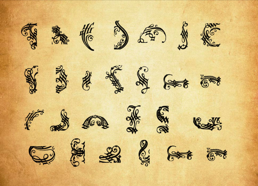 欧式风格字体装饰花纹PS笔刷下载 - 高品质欧式风格字体装饰花纹装饰素材,打造精致设计效果-25虚拟网