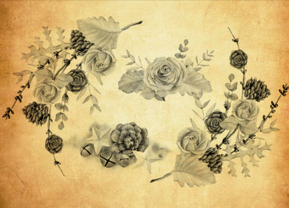 水彩花朵和花枝装饰PS笔刷 - 高效水彩花朵和花枝装饰设计工具，节省80%手动绘制时间-25虚拟网