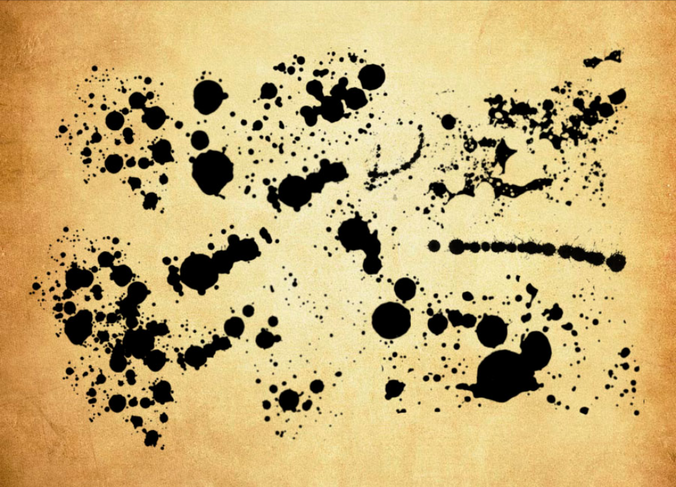 精选油漆和墨汁喷溅效果PS笔刷下载 - 提升油漆和墨汁喷溅效果设计效率，新手也能轻松上手-25虚拟网