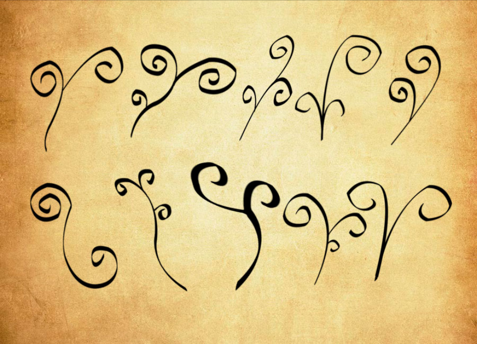 涂鸦螺旋状线条装饰PS笔刷 – 高效涂鸦螺旋状线条装饰设计工具，节省80%手动绘制时间-25虚拟网