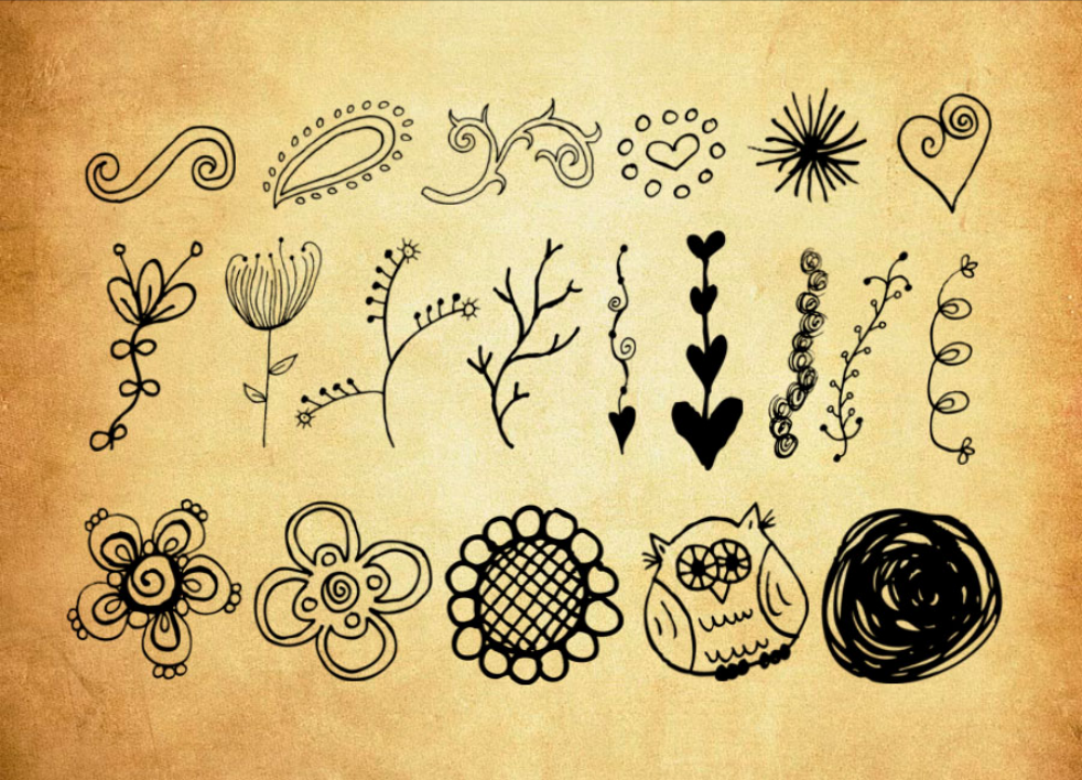 涂鸦风格花纹和可爱图标PS笔刷 - 高效涂鸦风格花纹和可爱图标设计工具,节省80%手动绘制时间-25虚拟网