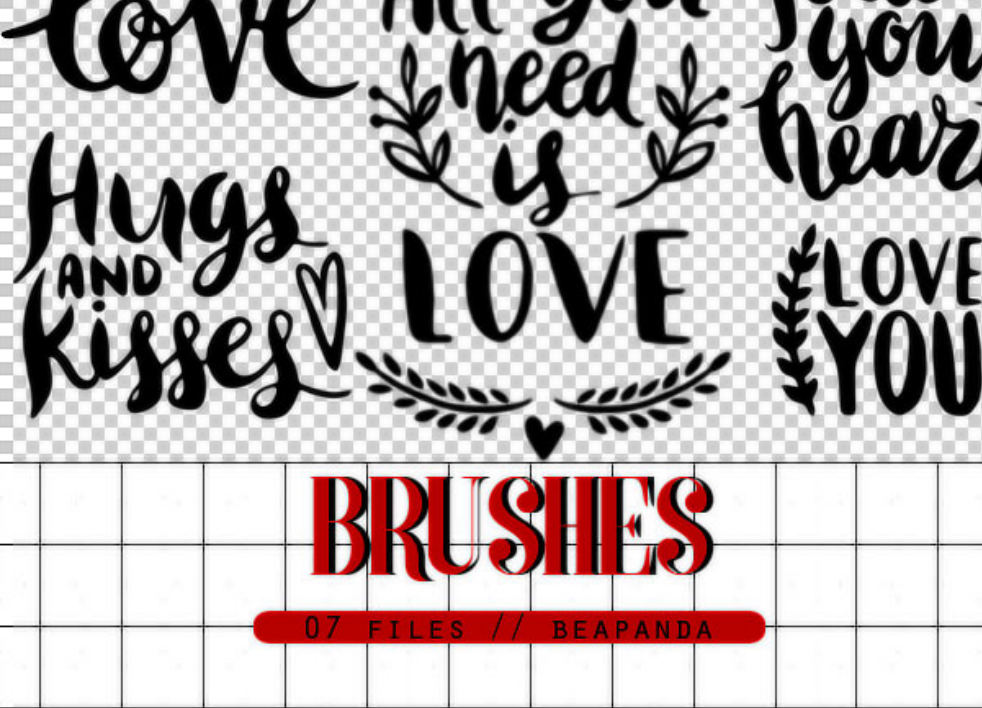 漂亮的英文LOVE文字PS笔刷 - 高效漂亮的英文LOVE文字设计工具，节省80%手动绘制时间-25虚拟网
