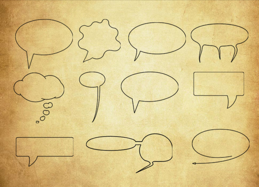 趣味漫画对话框和气泡框PS笔刷 – 丰富漫画对话框和气泡框样式，轻松打造卡通风格作品-25虚拟网