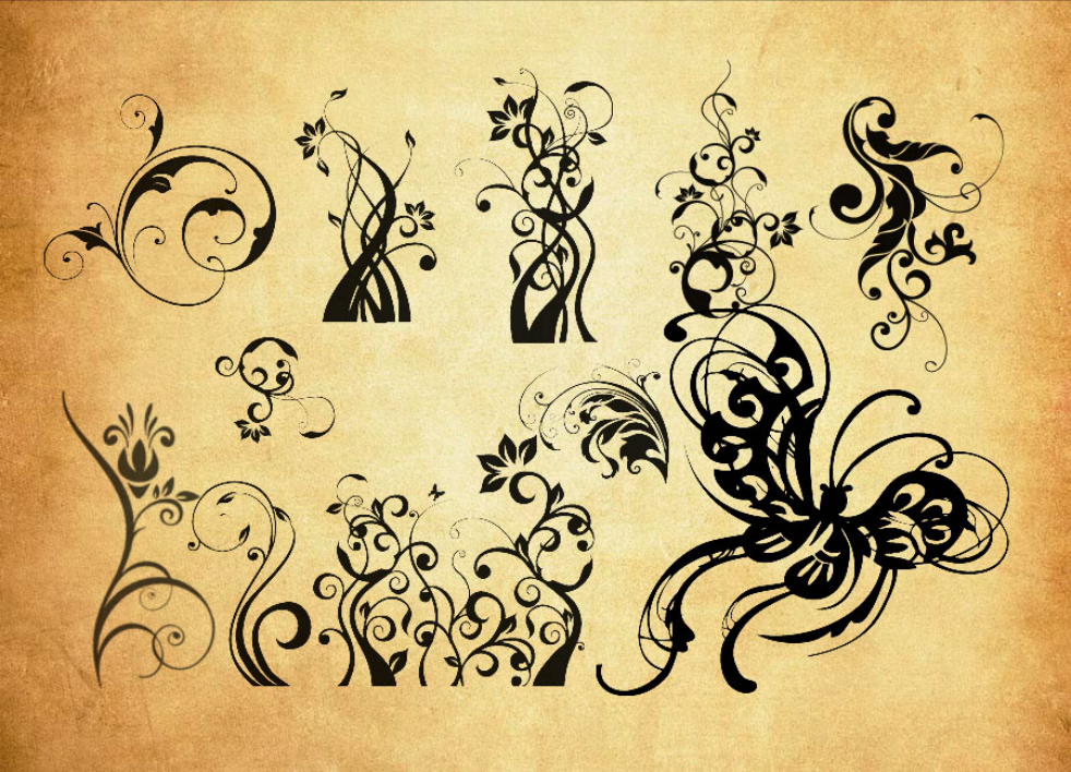 潮流花纹装饰PS笔刷下载 - 高品质潮流花纹装饰装饰素材，打造精致设计效果-25虚拟网