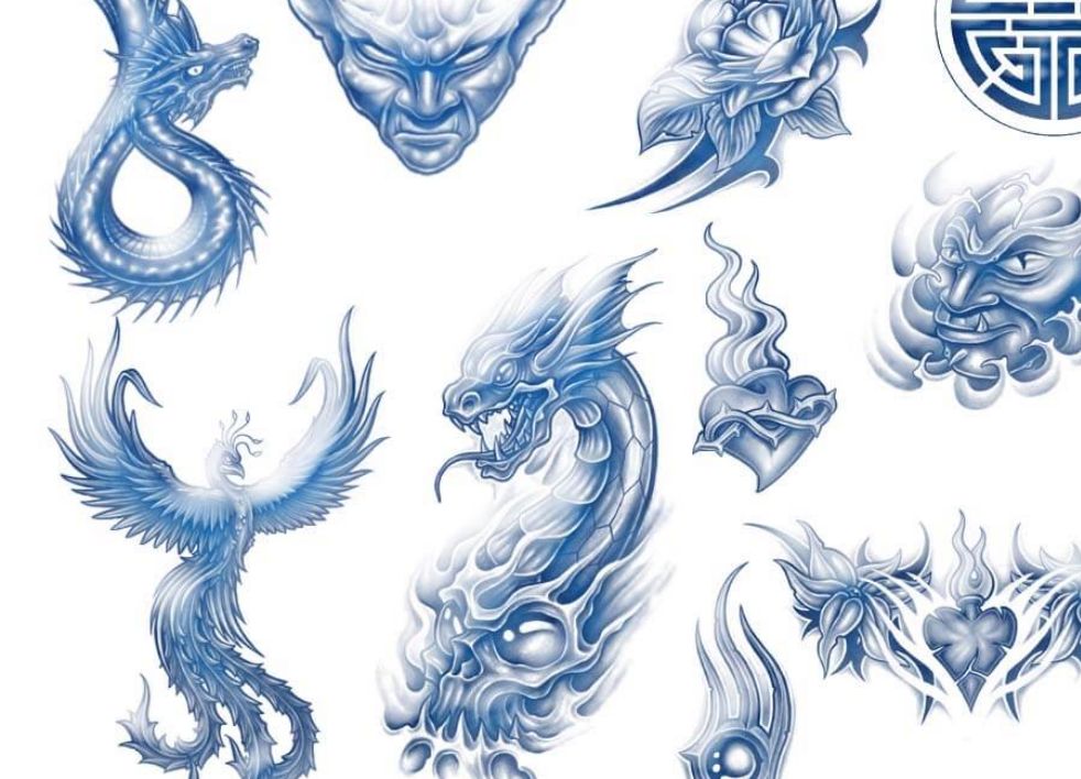 炫酷的中国龙和凤凰图案PS笔刷 - 多功能炫酷的中国龙和凤凰图案素材,适用于各类设计项目-25虚拟网