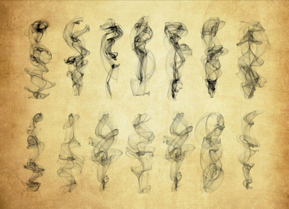 优质烟雾和烟丝PS笔刷 - 细腻烟雾和烟丝样式，适用于自然主题设计项目-25虚拟网