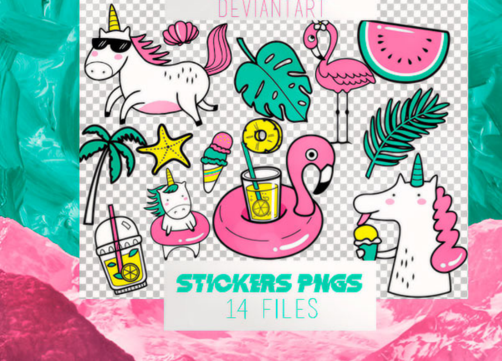 热带卡通元素设计PS笔刷资源 - 精选热带卡通元素设计元素，适用于卡通漫画类设计-25虚拟网