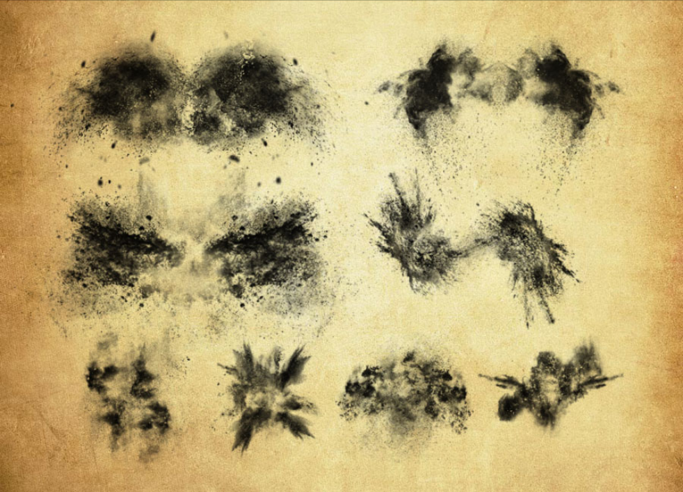 优质爆炸式粉尘装饰PS笔刷 - 包含高品质爆炸式粉尘装饰样式，兼容Photoshop全版本-25虚拟网