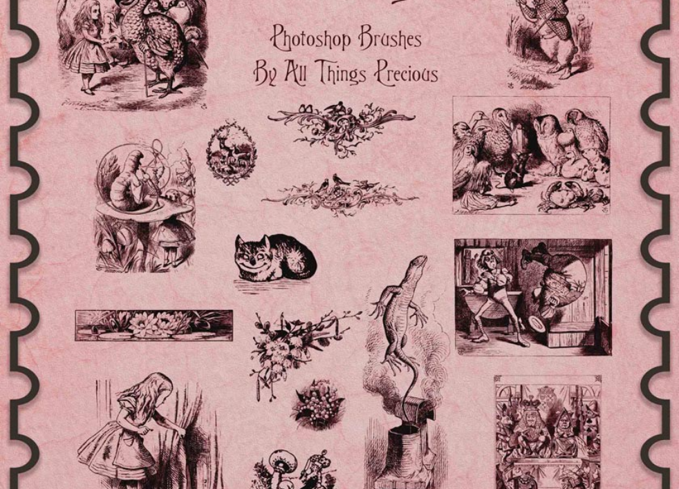 水墨涂抹背景装饰PS笔刷资源 - 精选水墨涂抹背景装饰元素，适用于装饰类设计-25虚拟网