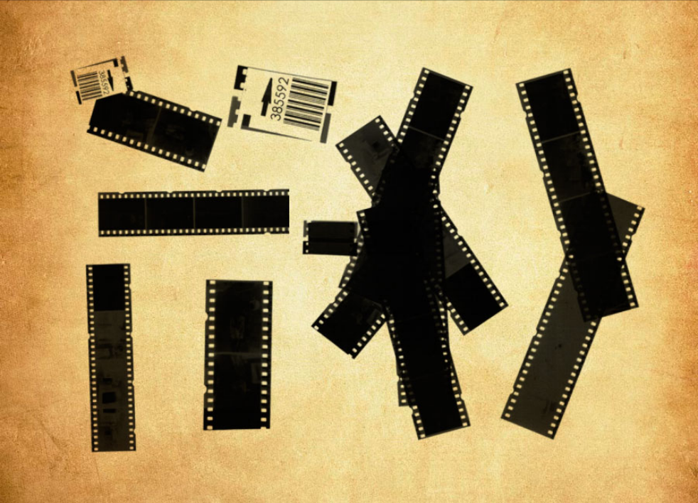 专业电影胶片剪影背景PS笔刷 - 包含高品质电影胶片剪影背景样式，兼容Photoshop全版本-25虚拟网