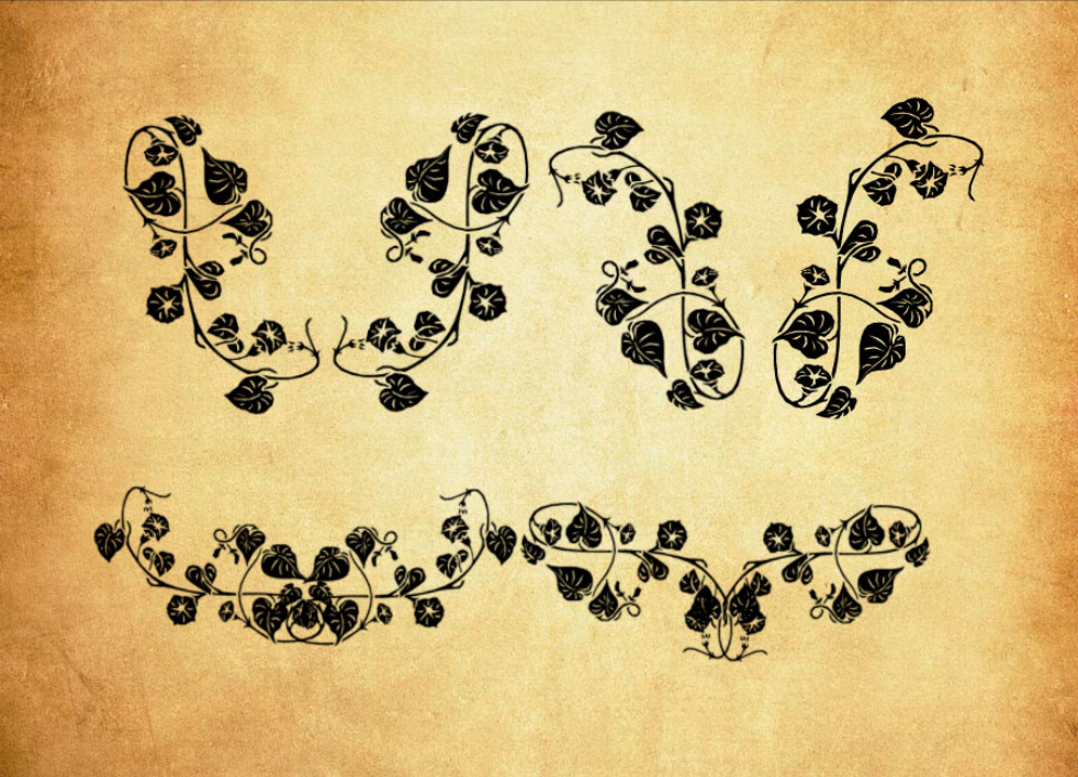 矢量藤蔓植物PS笔刷 - 多功能矢量藤蔓植物素材，适用于各类设计项目-25虚拟网