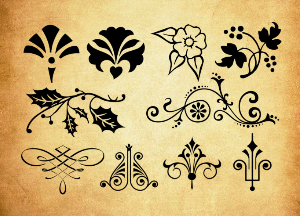 矢量风格欧式花纹装饰PS笔刷 - 高效矢量风格欧式花纹装饰设计工具，节省80%手动绘制时间-25虚拟网