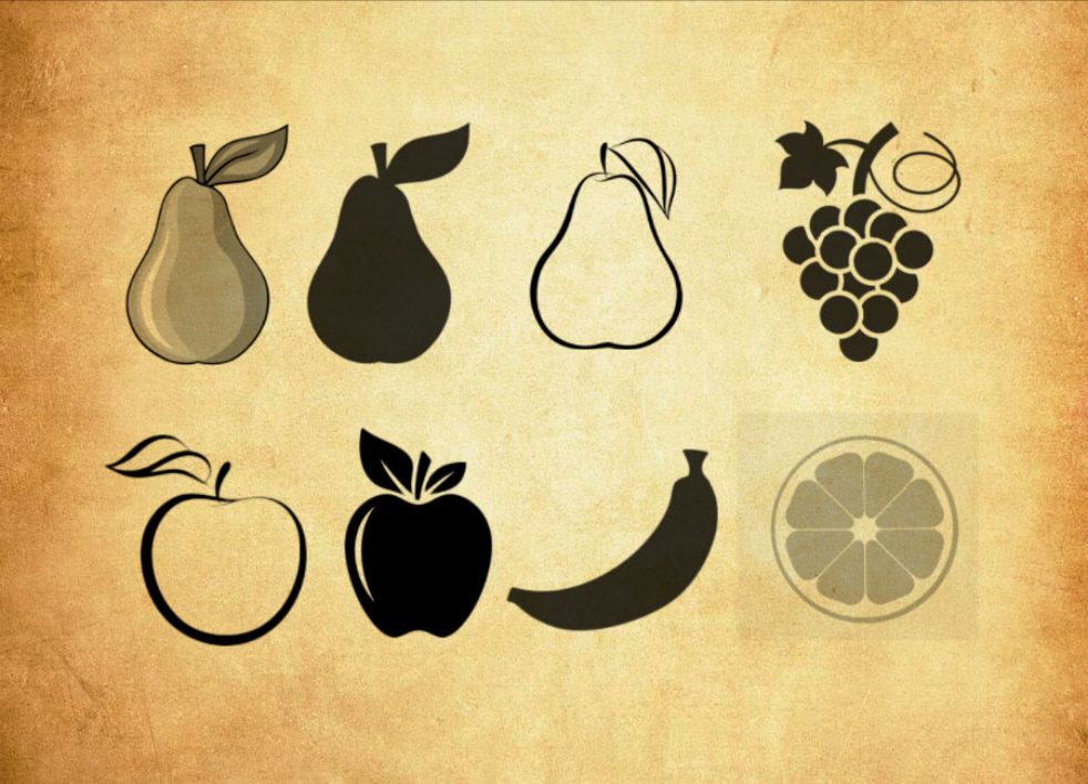 专业矢量风格水果图形PS笔刷 - 包含高品质矢量风格水果图形样式，兼容Photoshop全版本-25虚拟网