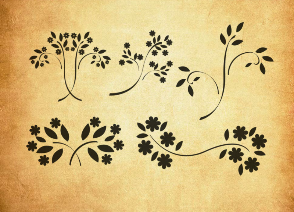 优质矢量风格的植物花纹装饰PS笔刷下载 - 提升矢量风格的植物花纹装饰设计效率,新手也能轻松上手-25虚拟网