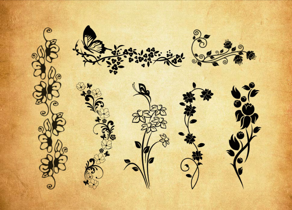 优质矢量风格花纹装饰PS笔刷下载 - 提升矢量风格花纹装饰设计效率，新手也能轻松上手-25虚拟网