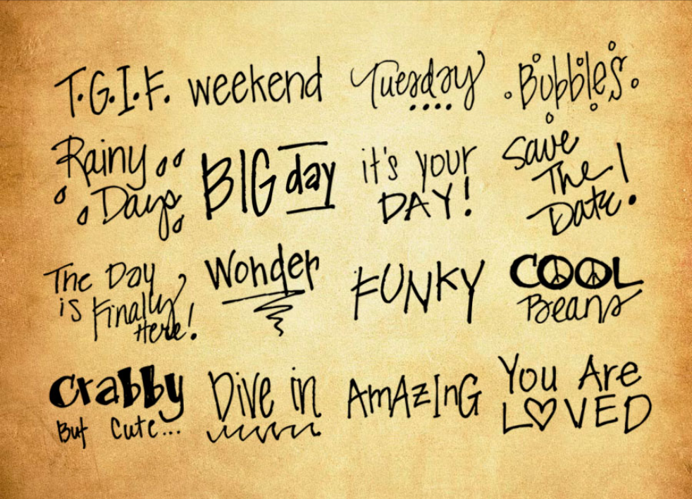 优质童趣英文涂鸦排版PS笔刷下载 - 提升童趣英文涂鸦排版设计效率，新手也能轻松上手-25虚拟网