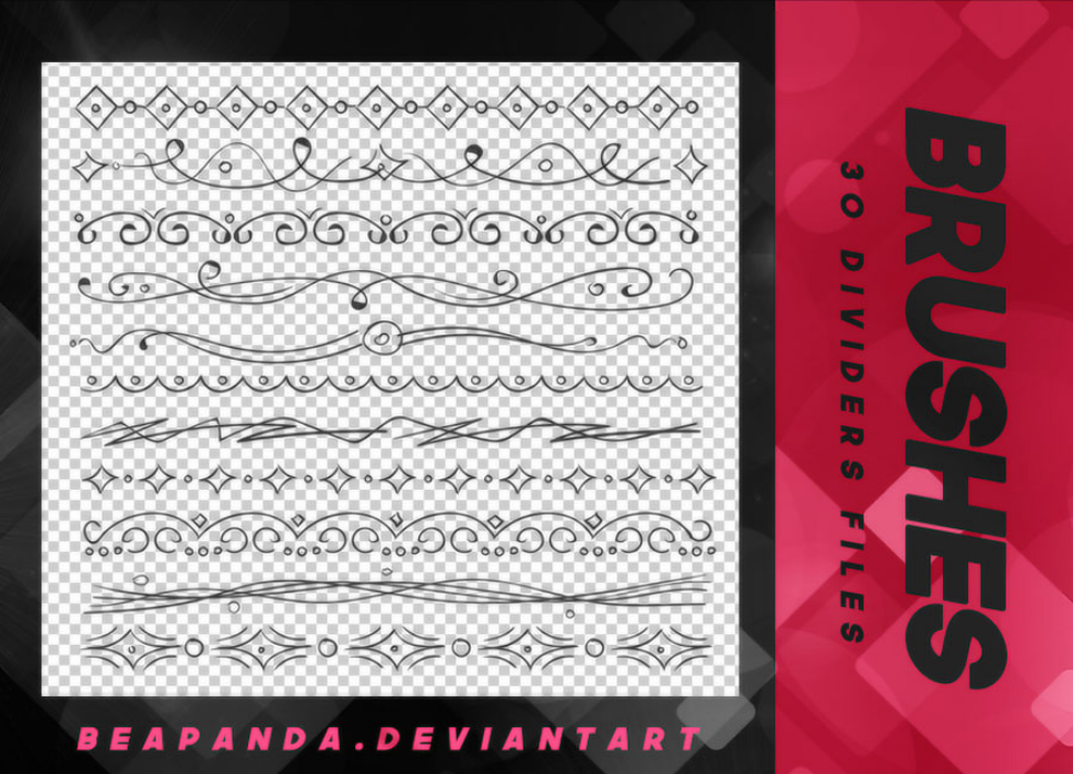 优质简约风格分割线装饰PS笔刷下载 - 提升简约风格分割线装饰设计效率,新手也能轻松上手-25虚拟网