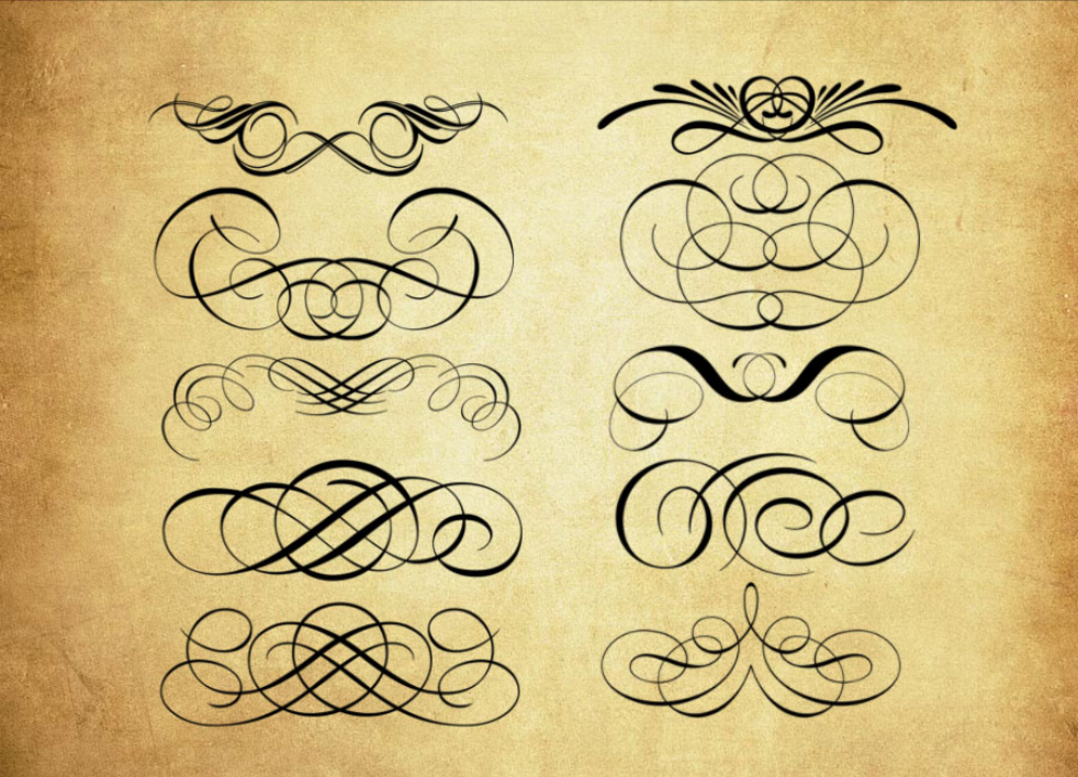 纤细的对称花纹装饰PS笔刷 - 高效纤细的对称花纹装饰设计工具，节省80%手动绘制时间-25虚拟网