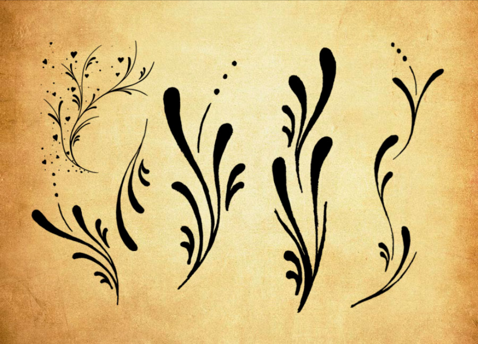 纤细的手绘涂鸦花纹PS笔刷 - 精致纤细的手绘涂鸦花纹图案,打造独特设计风格,提高作品质感-25虚拟网