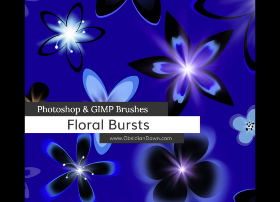 专业绚丽花朵装饰PS笔刷 - 包含高品质绚丽花朵装饰样式，兼容Photoshop全版本-25虚拟网