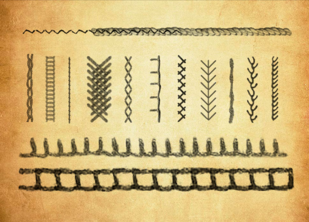 优质缝线针脚和绳结PS笔刷下载 – 提升缝线针脚和绳结设计效率，新手也能轻松上手-25虚拟网