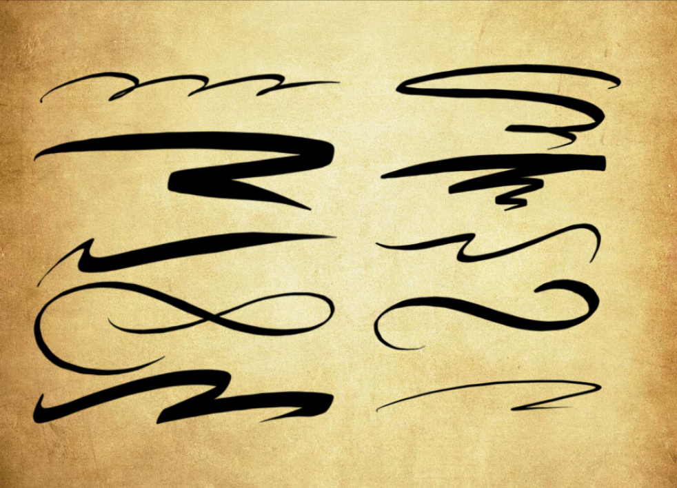 高品质缠绕的曲线和线条PS笔刷 - 多种缠绕的曲线和线条样式，轻松实现专业分隔效果-25虚拟网