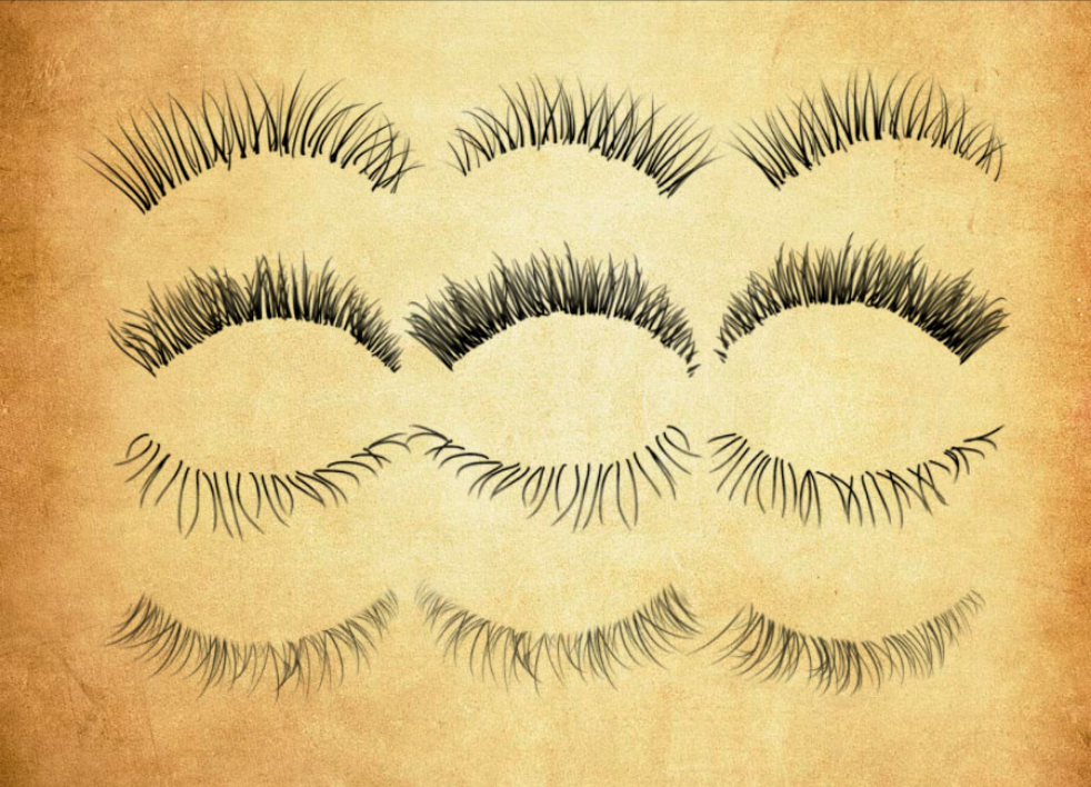 优质美丽的女士睫毛PS笔刷 - 包含高品质美丽的女士睫毛样式,兼容Photoshop全版本-25虚拟网