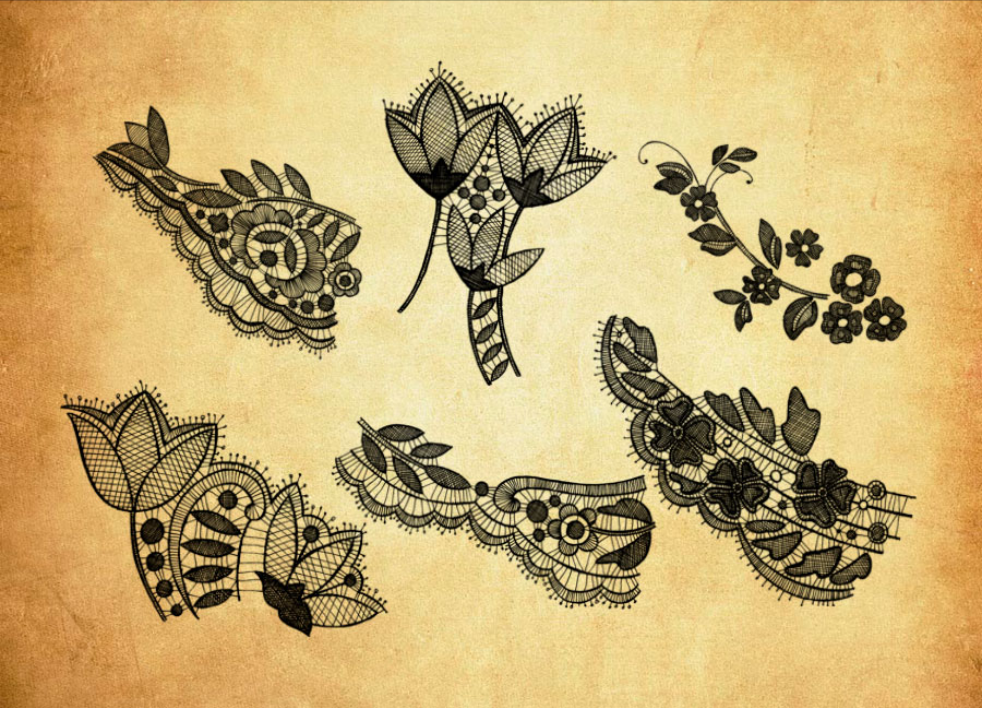 蕾丝主题花纹和花朵PS笔刷 - 高效蕾丝主题花纹和花朵设计工具，节省80%手动绘制时间-25虚拟网