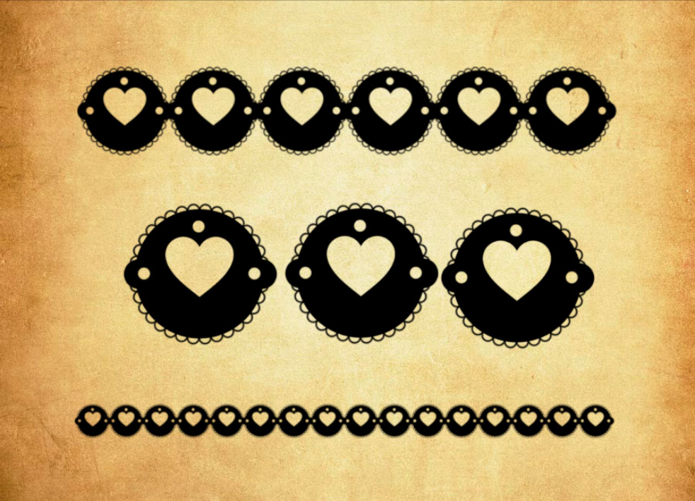 蕾丝花纹边框PS笔刷下载 – 艺术蕾丝花纹边框素材，激发设计创意灵感-25虚拟网