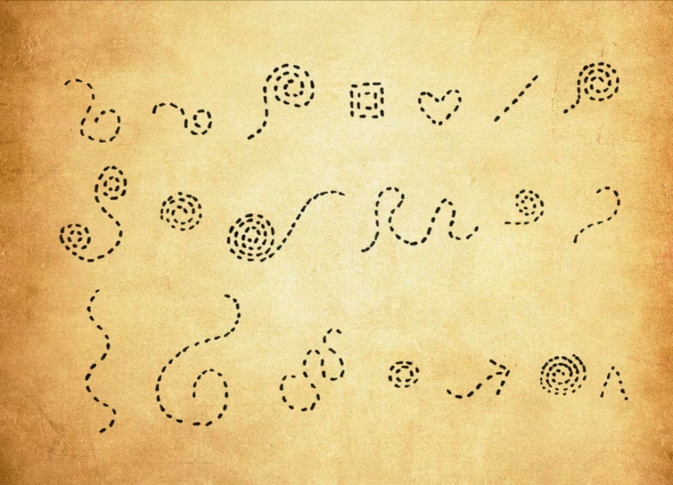 虚线缠绕装饰PS笔刷 – 专业虚线缠绕装饰设计素材，适配Photoshop各类创作场景-25虚拟网