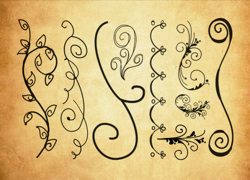 螺旋状艺术花纹装饰PS笔刷资源 – 精选螺旋状艺术花纹装饰元素，适用于装饰类设计-25虚拟网