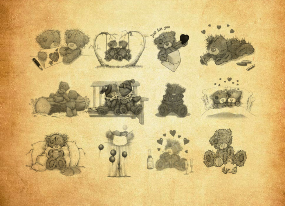 超可爱的泰迪熊PS笔刷 - 生动超可爱的泰迪熊元素,还原自然质感,提高设计真实感-25虚拟网